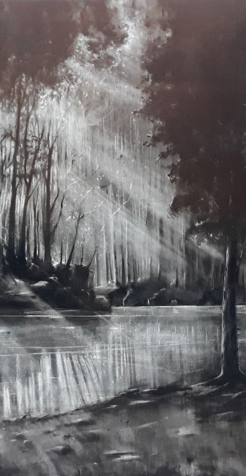 Mágico II. Large painting 122x98cm by Rafael Carrascal