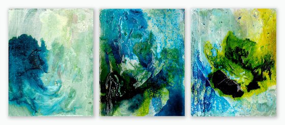 Ethereal Dream Collection 2 - 3 Small Mixed Media Paintings by Kathy Morton Stanion