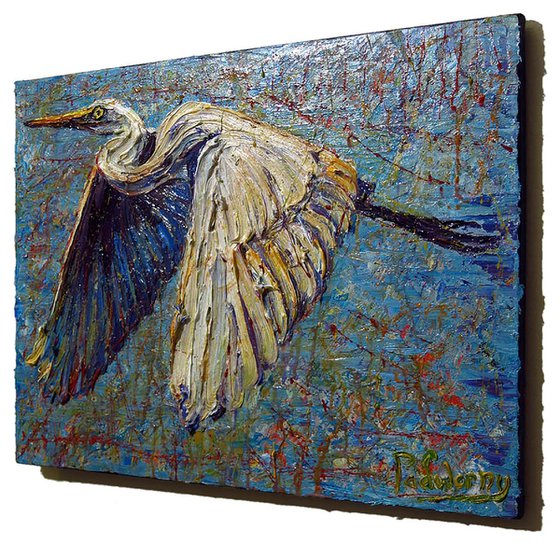 Original Oil Painting Abstract Expressionism Impressionism Birds