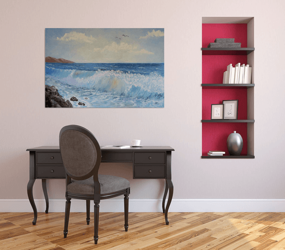 Ocean Waves - large oil painting