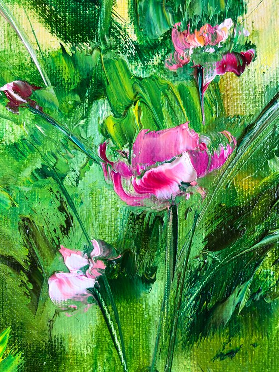 CRIMSON TIME -  Garden. Flower meadow. Purple flowers. Spring. Walk. Wildflowers
