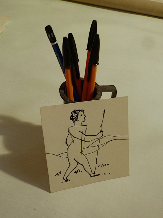 The Nude Hiker, 10x11 cm - FREE shipping!
