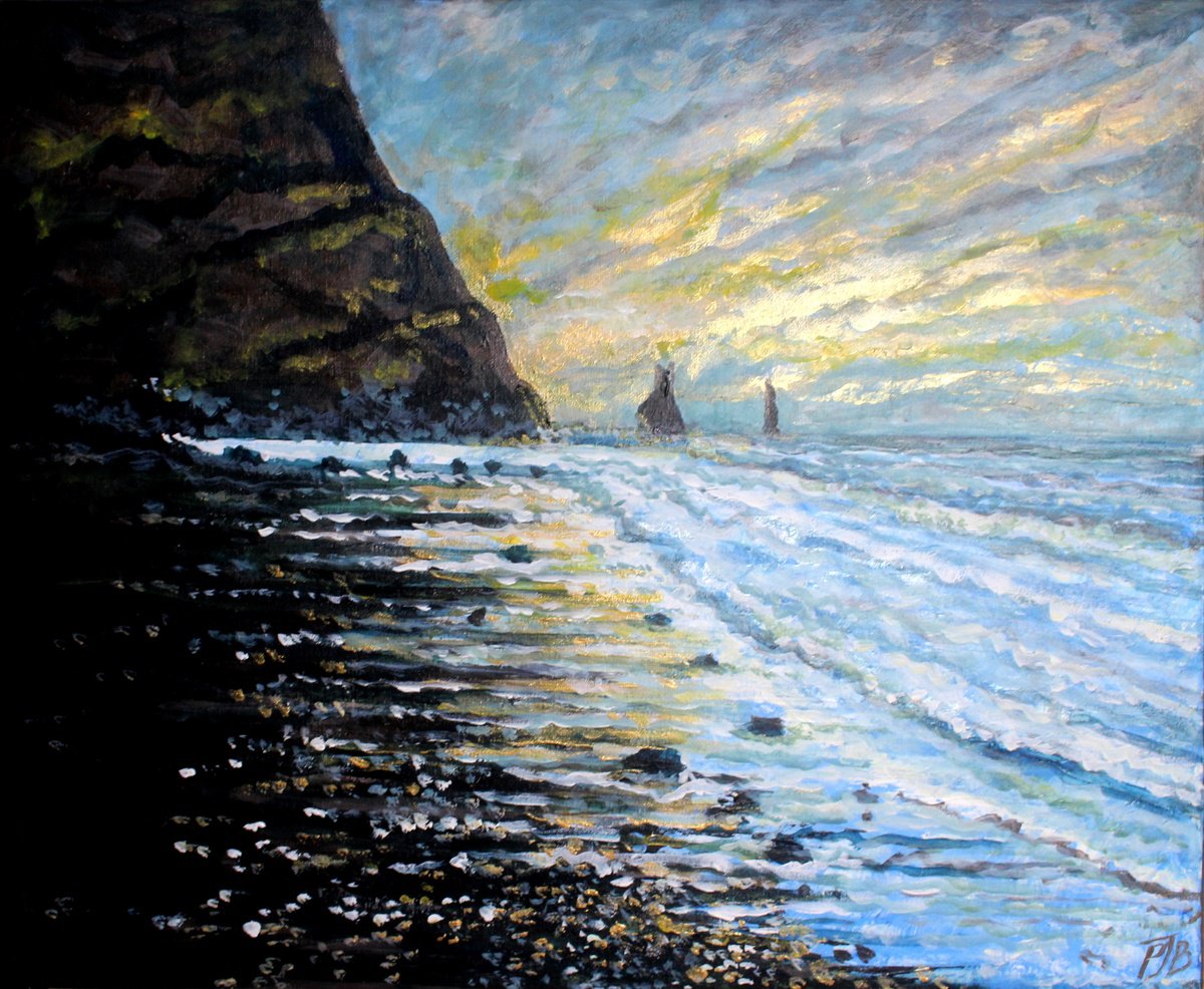 Impressionistic Landscape Acrylic Painting By Paul J Best, 24 X 20", Vik I, Original Artwork