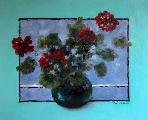 Red Geraniums by Denise Mitchell