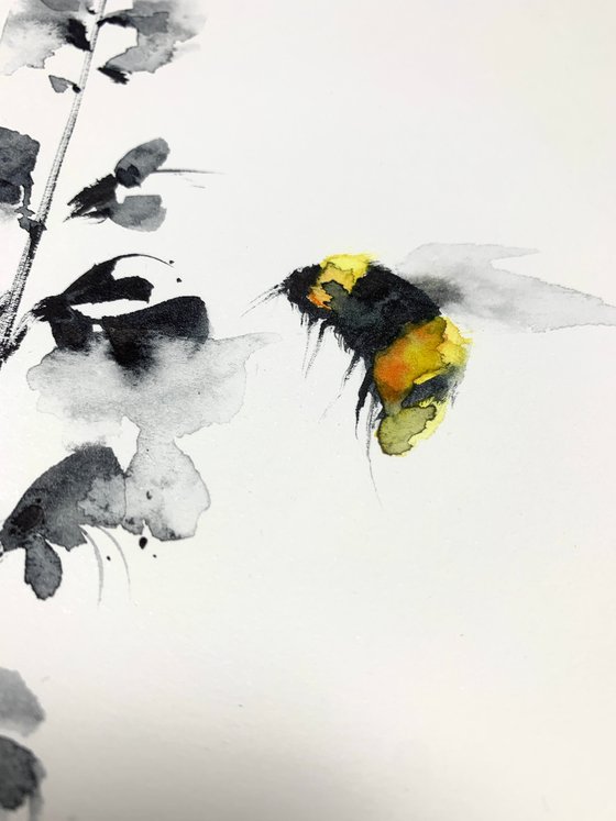 Flower and bumblebee