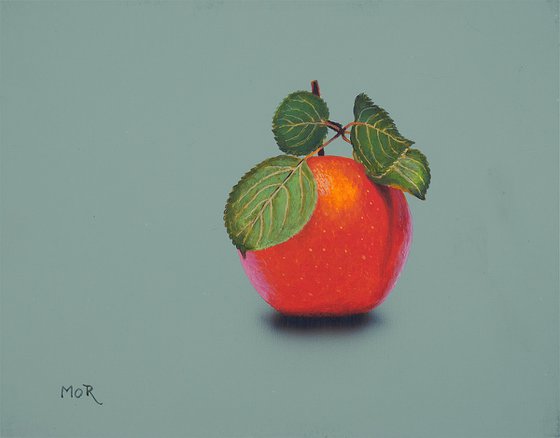 Red Apple on Grey