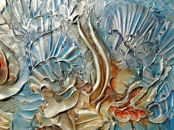 BEACH TREASURES III. Abstract Textured Florida Coastal Painting