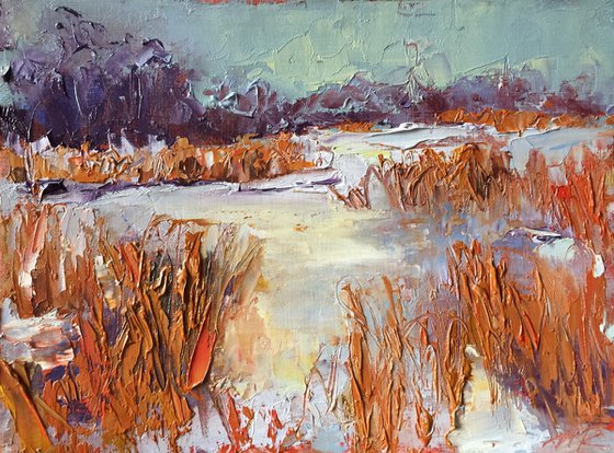 Midwinter  Landscape Oil Painting