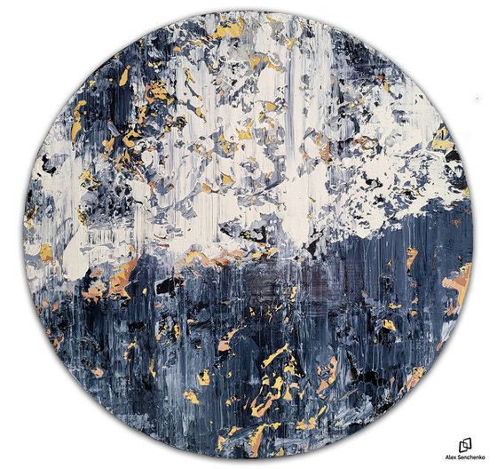 120x120cm. Circular abstract painting / Abstract 22110