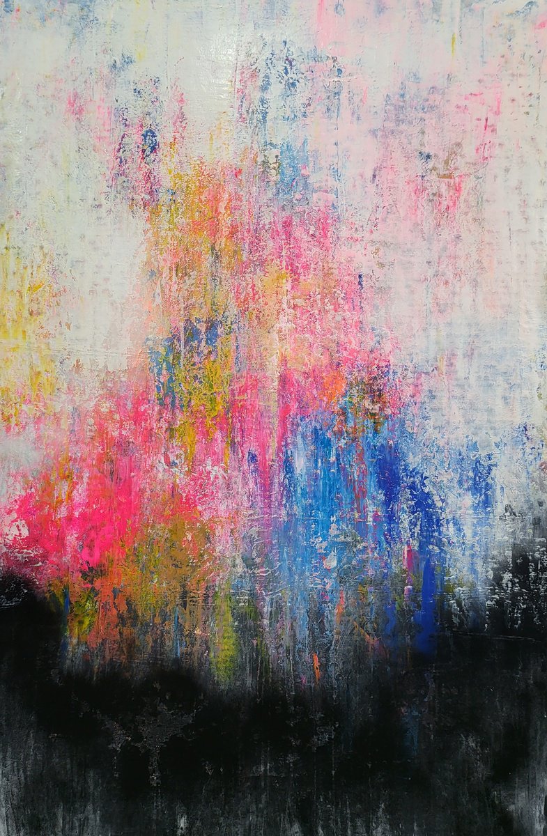 Abstract Acrylic Painting By Alex Senchenko, 33 X 47, Abstract R 2307, Original Artwork