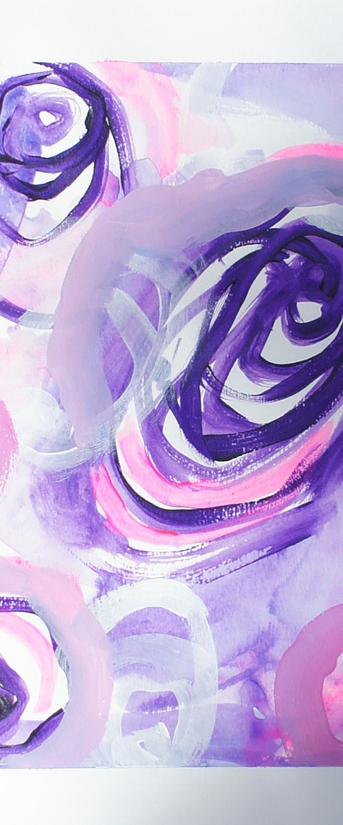 Lilac - abstract painting on A4 paper by Bex Parker