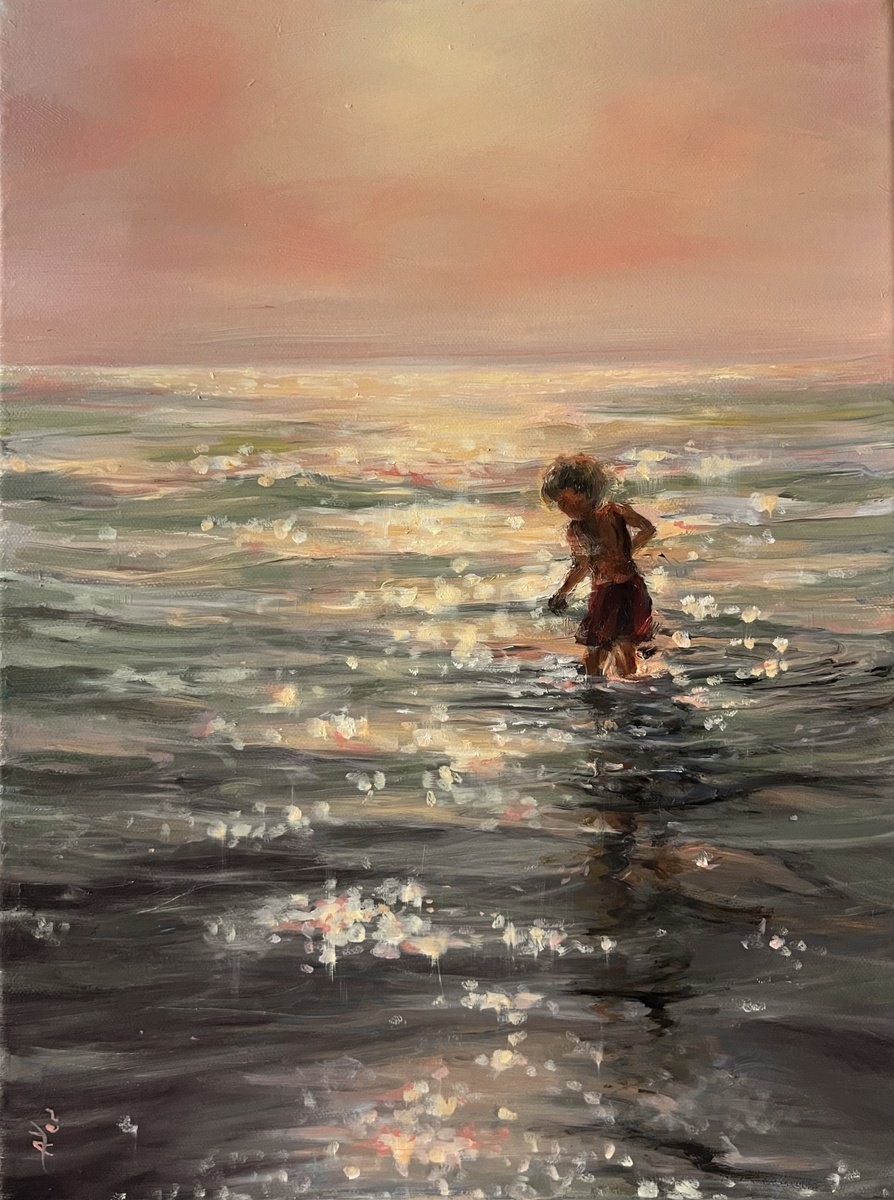 Impressionistic Landscape Oil Painting By Alesia Yeremeyeva, 13 X 17, Sunlit, Original Artwork