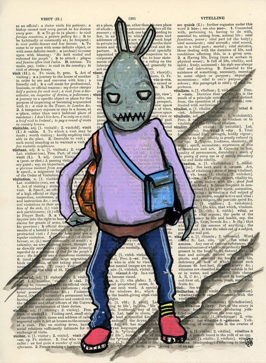 Urban And Pop Animal Collage By Jakub Dk - Jakub D Krzewniak, 8 X 11, Tracksuit Bunny, Original Artwork