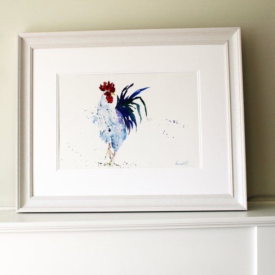 Rooster in Blue