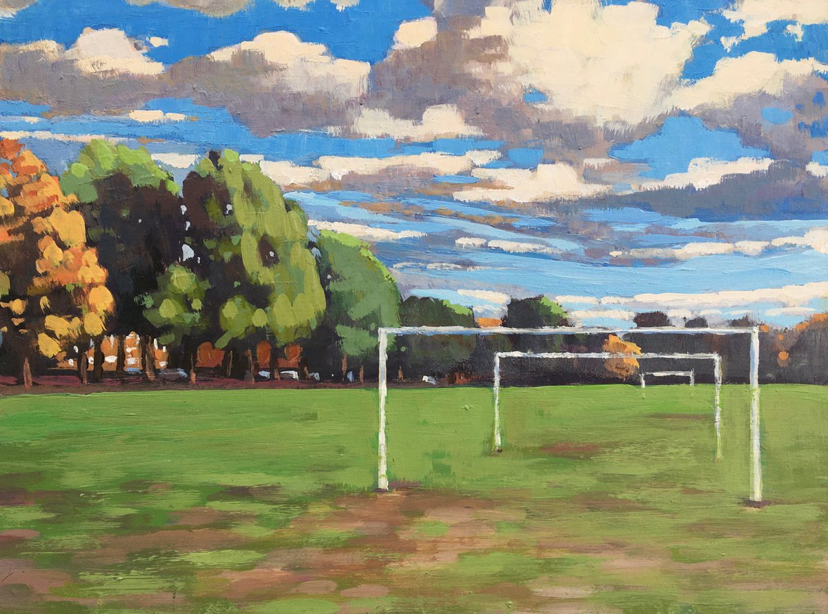 Goal posts on Wandsworth Common by Louise Gillard