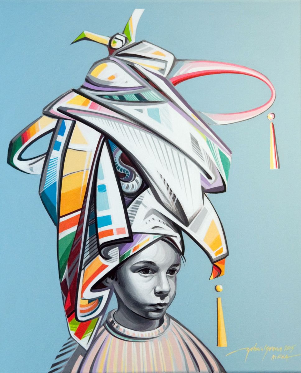 Portrait Acrylic Painting By Grama Gabriel, 18 X 22, Prince Duties, Original Artwork