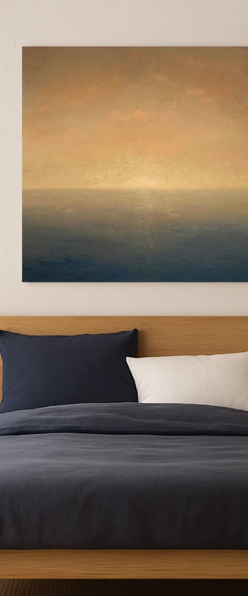 Zero Dawn, minimalist seascape by Alena Post