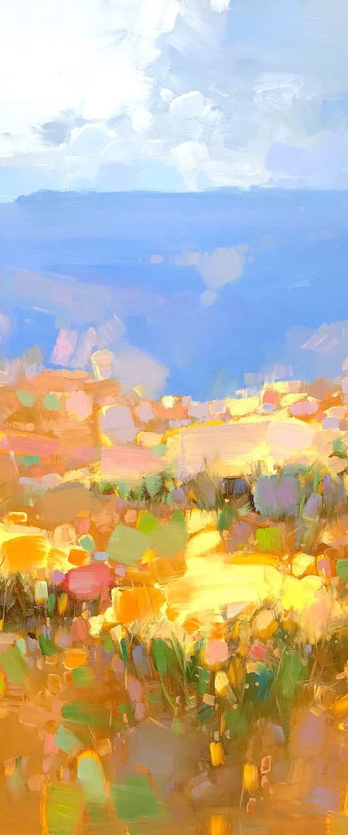 Autumn Valley, Landscape oil painting, One of a kind, Signed, Handmade artwork by Vahe Yeremyan