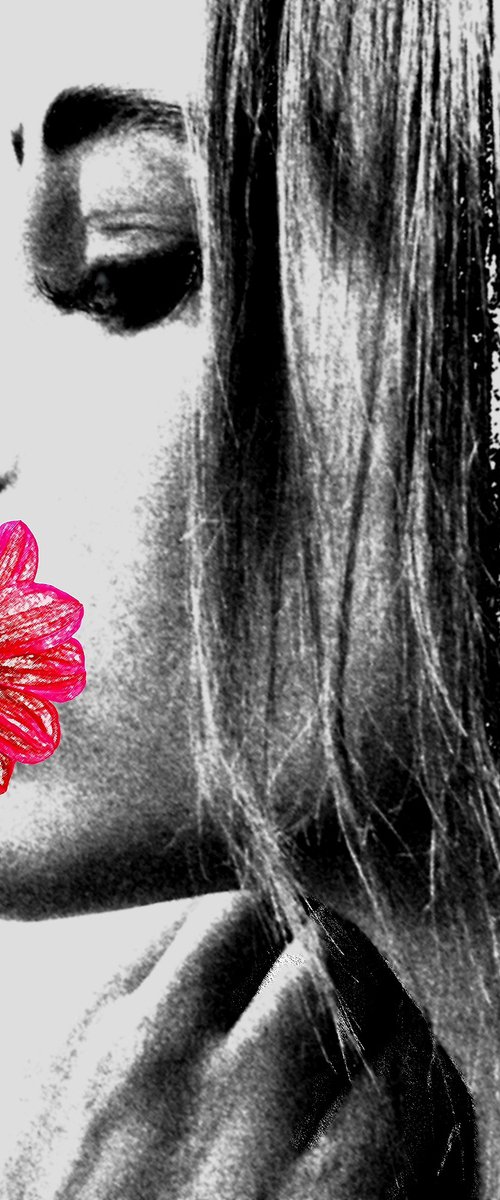 Girl with Flower in Profile by Alex Solodov