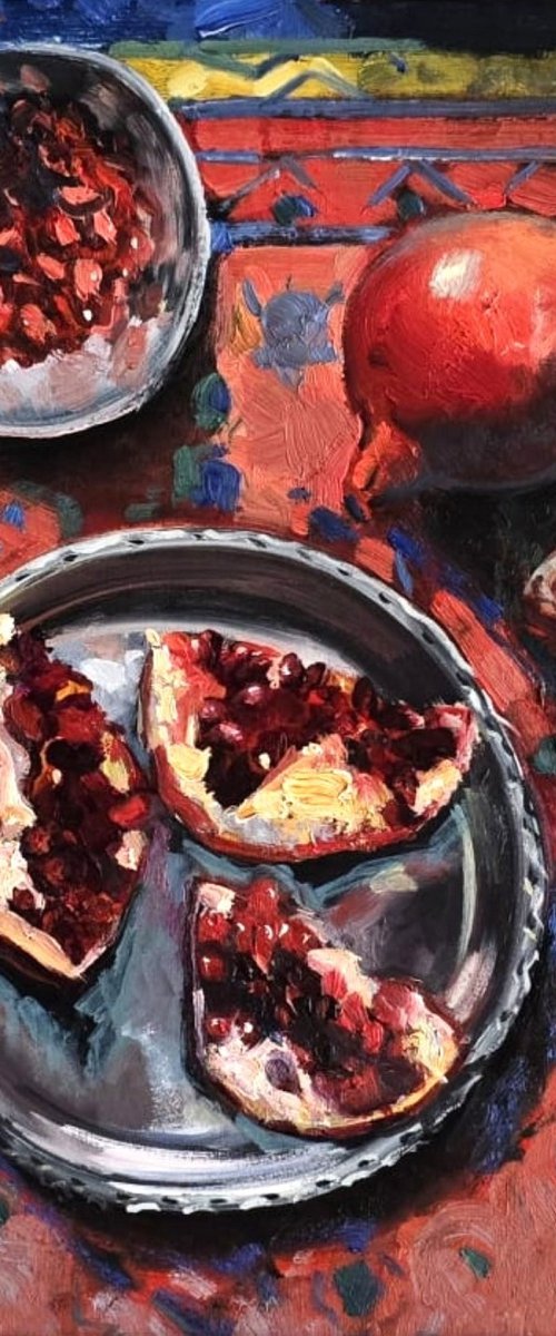 Pomegranates on Carpet by Gulshaba Abbasova