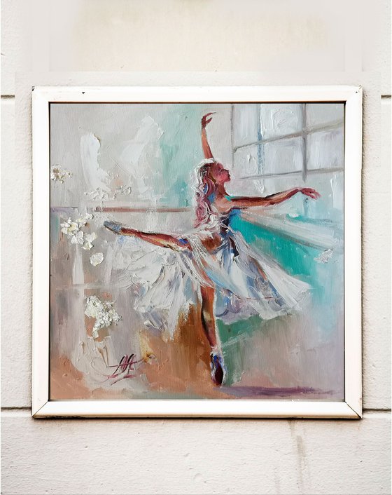 Christmas Print, Ballerina art print, Ballet dancer painting
