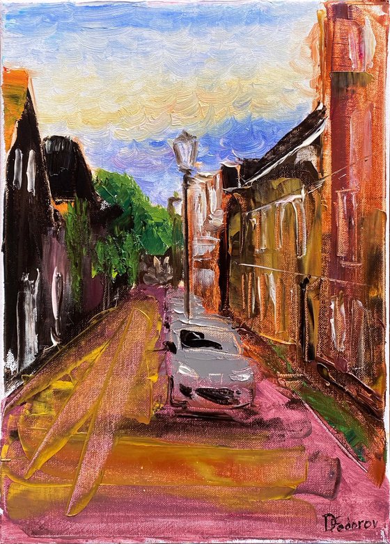 Evening in Coevorden at Oosterstraat, The Netherlands Painting