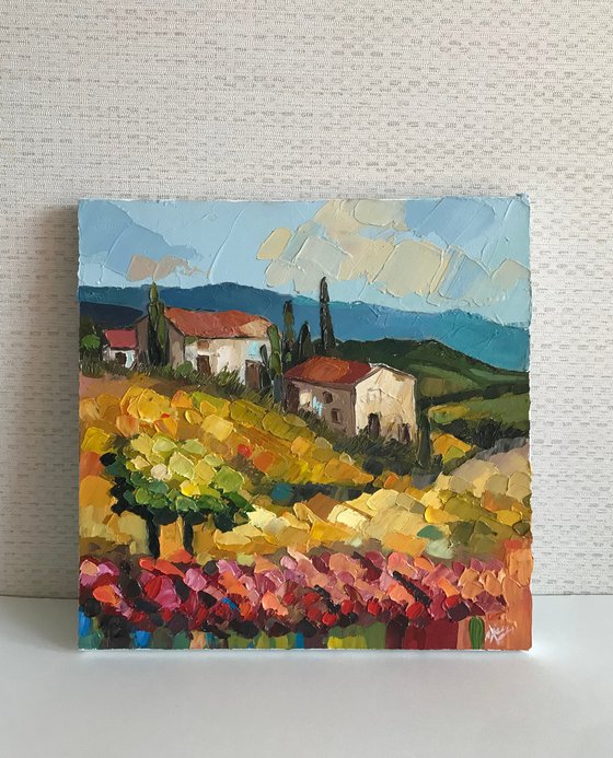 Provence landscape 22x22cm