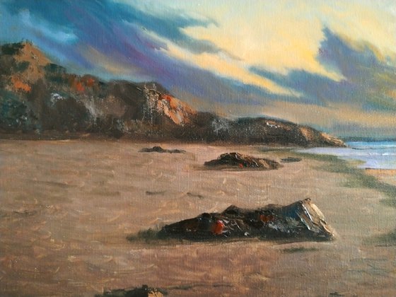 End of the day, oil painting