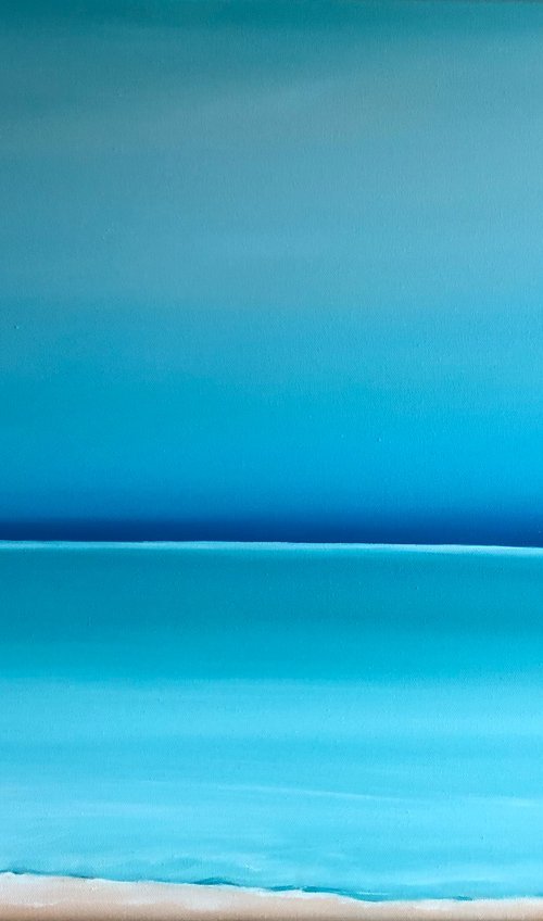 Ocean waves turquoise horizon by Nataliia Krykun