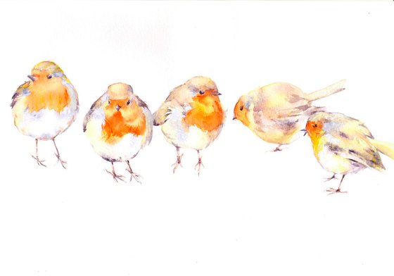 Original Robin watercolour painting