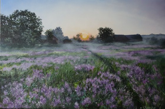 Purple Flower Landscape Meadow