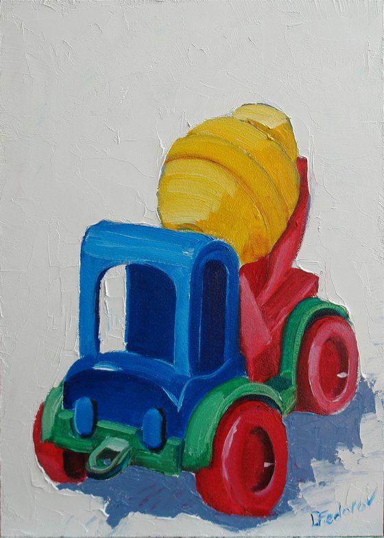 Toy Concrete mixer truck Still life