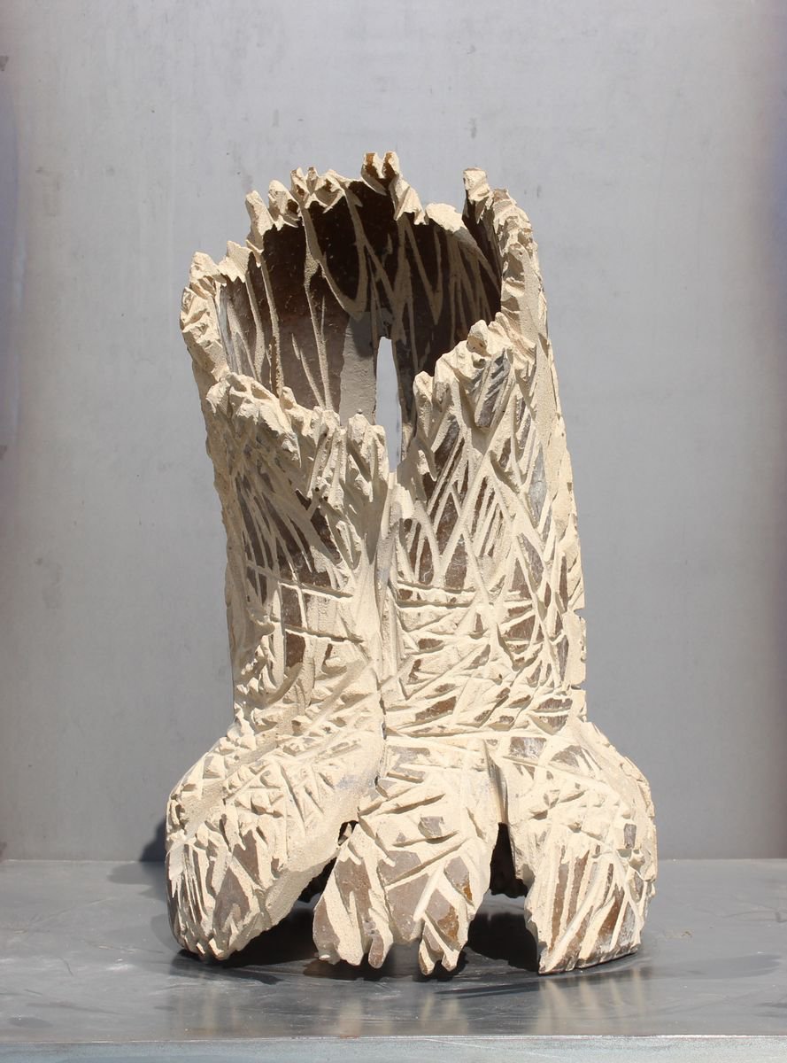 Abstract Clay Sculpture By Ognyan Hristov, 11 X 17", "Metamorphoses", Original Artwork