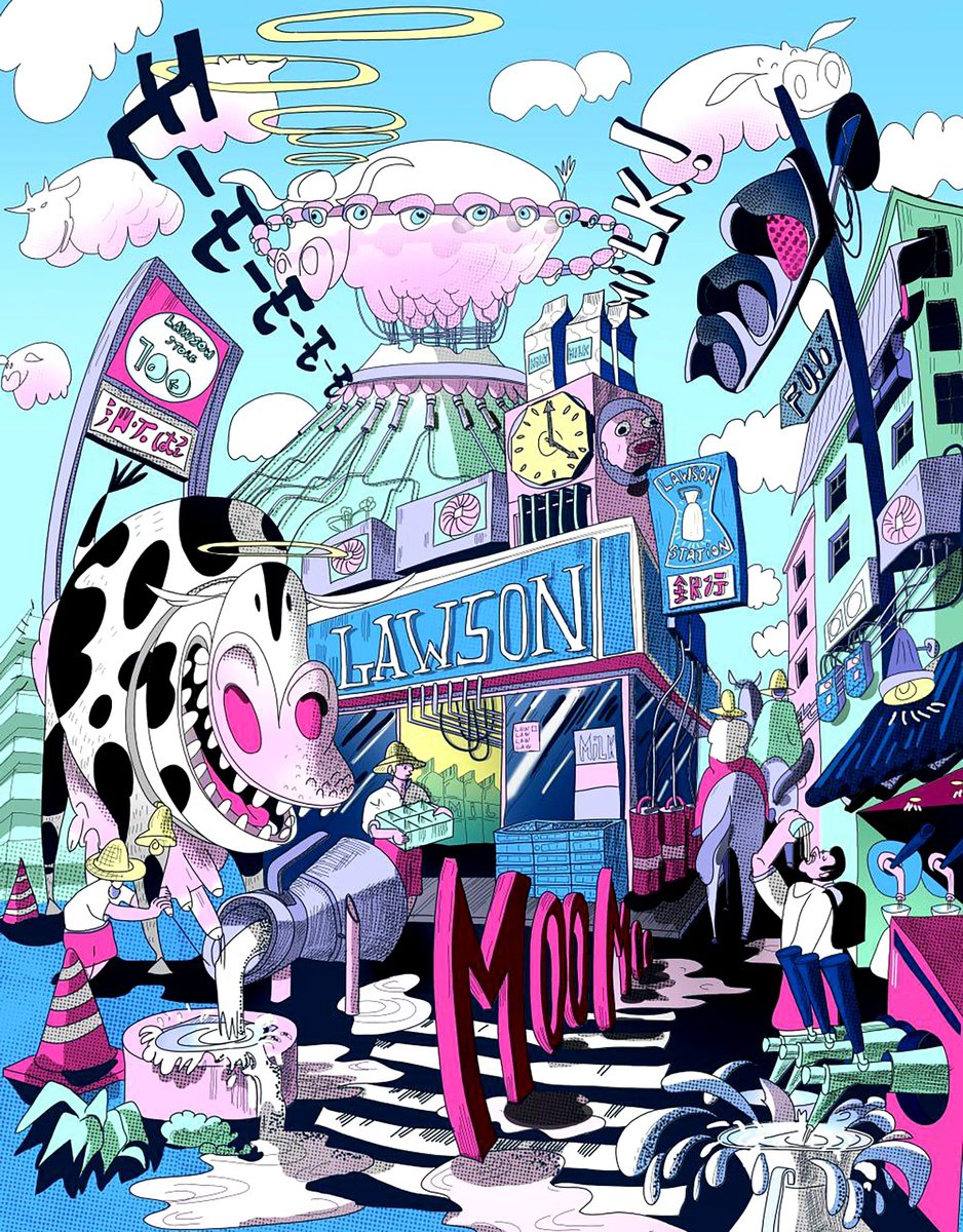 Urban And Pop Animal Acrylic Painting By Pavs, 20 X 24", Lawson Cow, Original Artwork