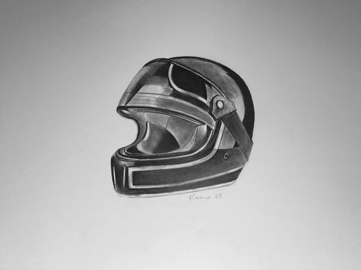 Motorcycle helmet Pencil drawing by Maxine Taylor Artfinder