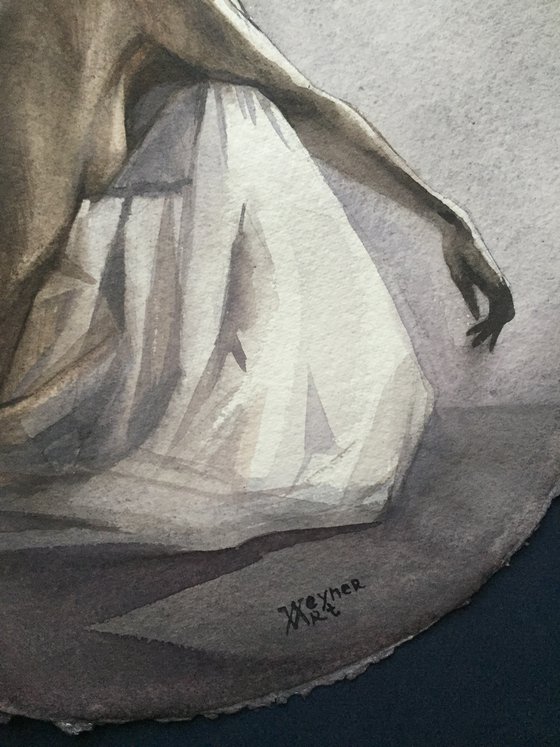 Nude seated woman