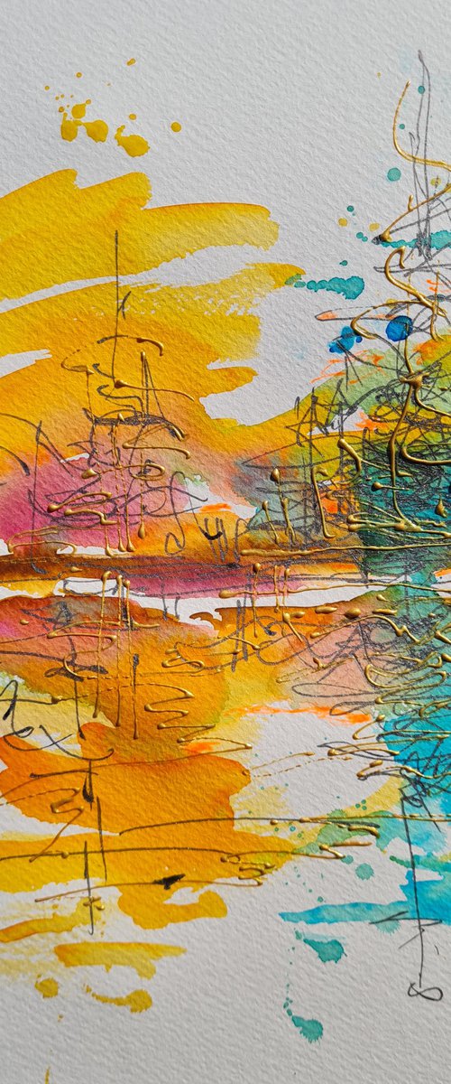 In the autumn sunshine gesture 2. 21x29cm by Simon Tünde