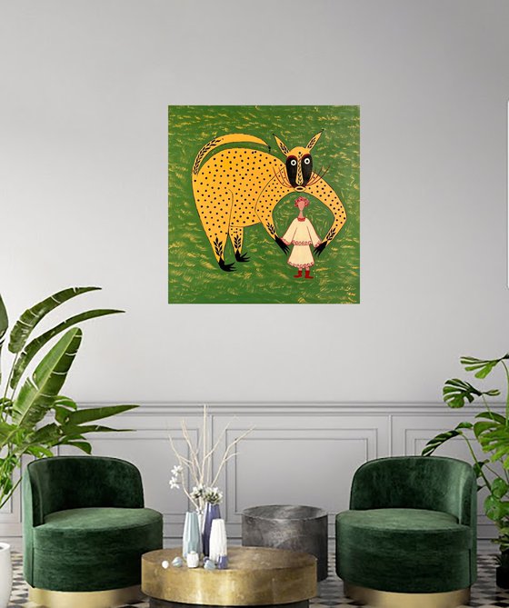 Woman Mystery Animal Painting