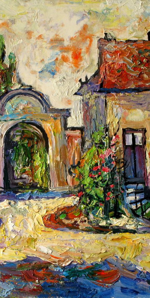 Street in Flavigni sur Ozerain. by Nikifor Swiristuhin