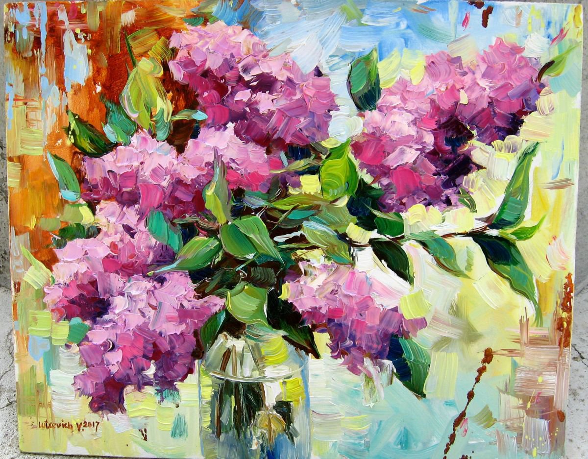 A bouquet of lilacs by Vladimir Lutsevich