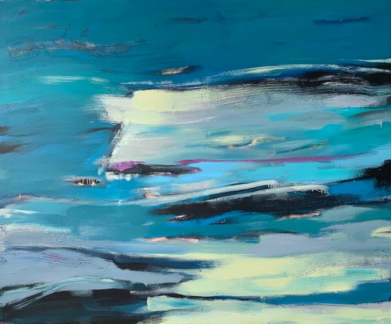 XXXL Super Big Painting - "Sea depth" - Abstract - Bright abstraction - Sea abstract