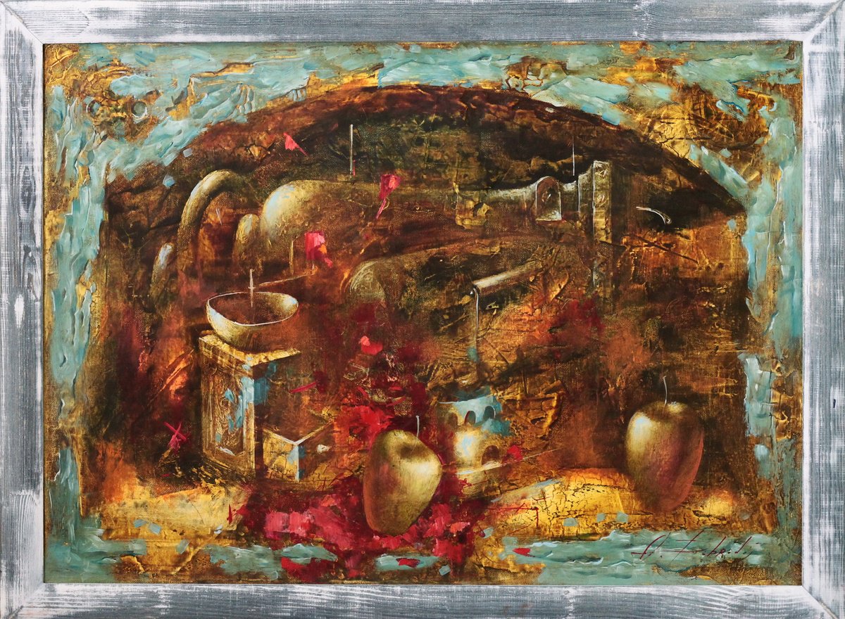 Impressionistic Still Life Oil Painting By Alexandr Dobrodiy, 30 X 22, Old Still Life, Original Artwork