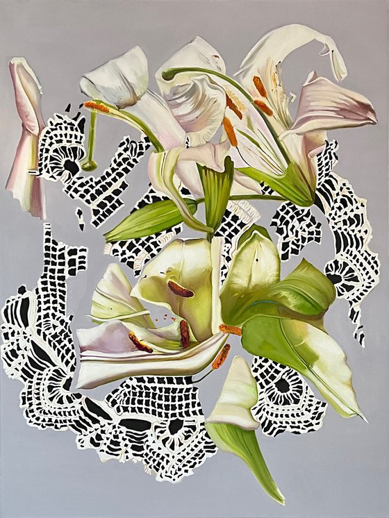 Lilies on Lace.