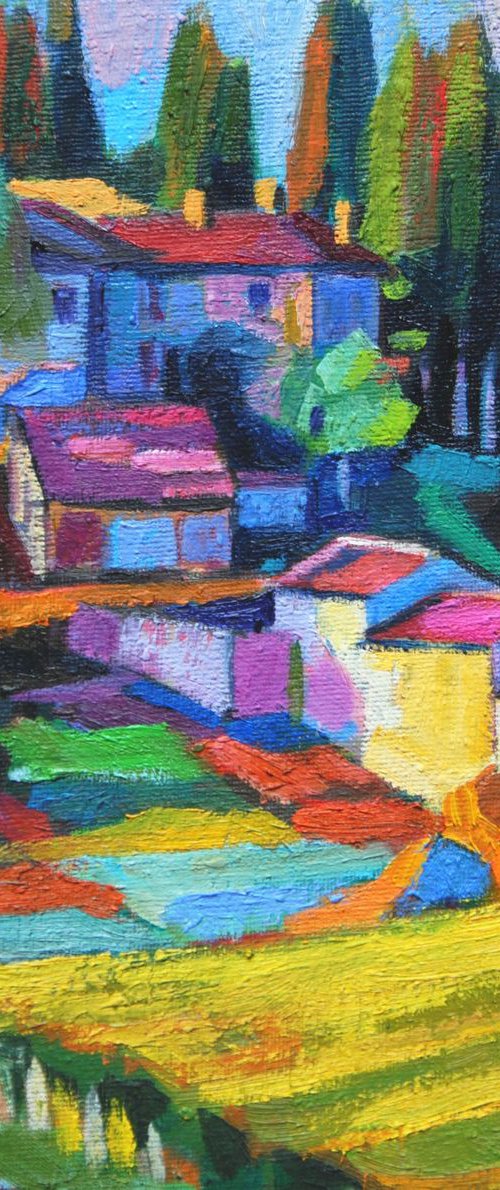 Landscape of Tuscany /  20 x 20 cm by Maja Đokić Mihajlović