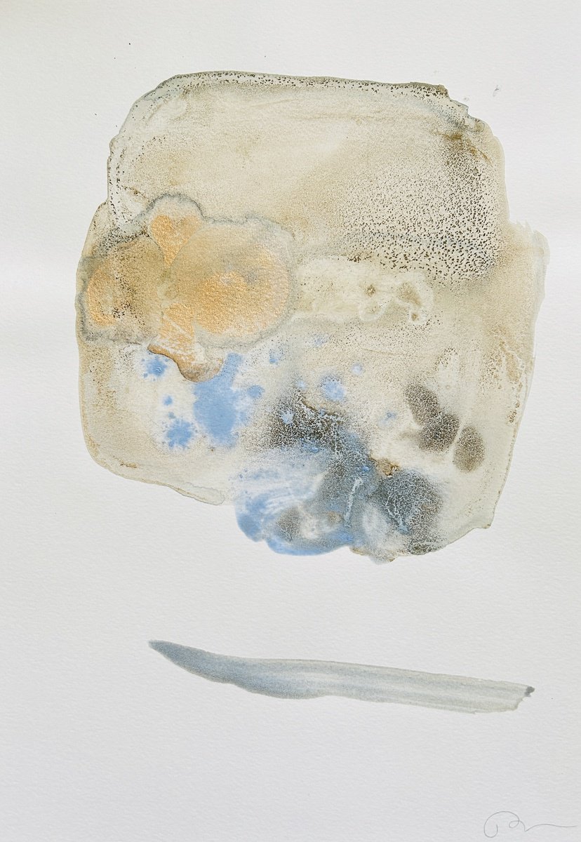 Abstract Ink Drawing By Ryoko Minamitani, 12 X 17", Earth Spirit 1, Original Artwork