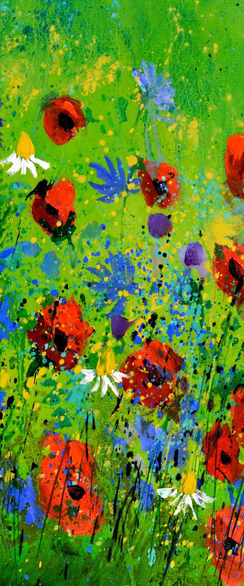 Poppies and blue cornflowers by Pol Henry Ledent