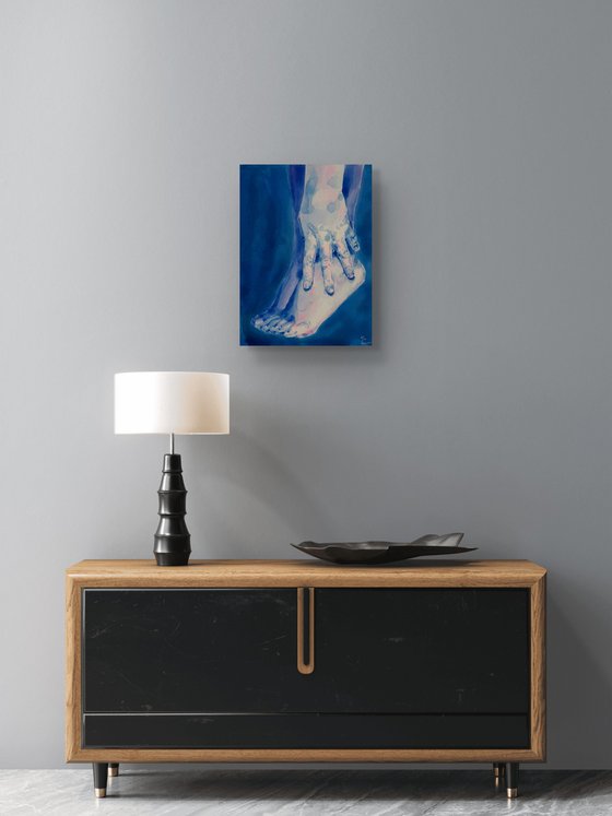 Blue hand and foot