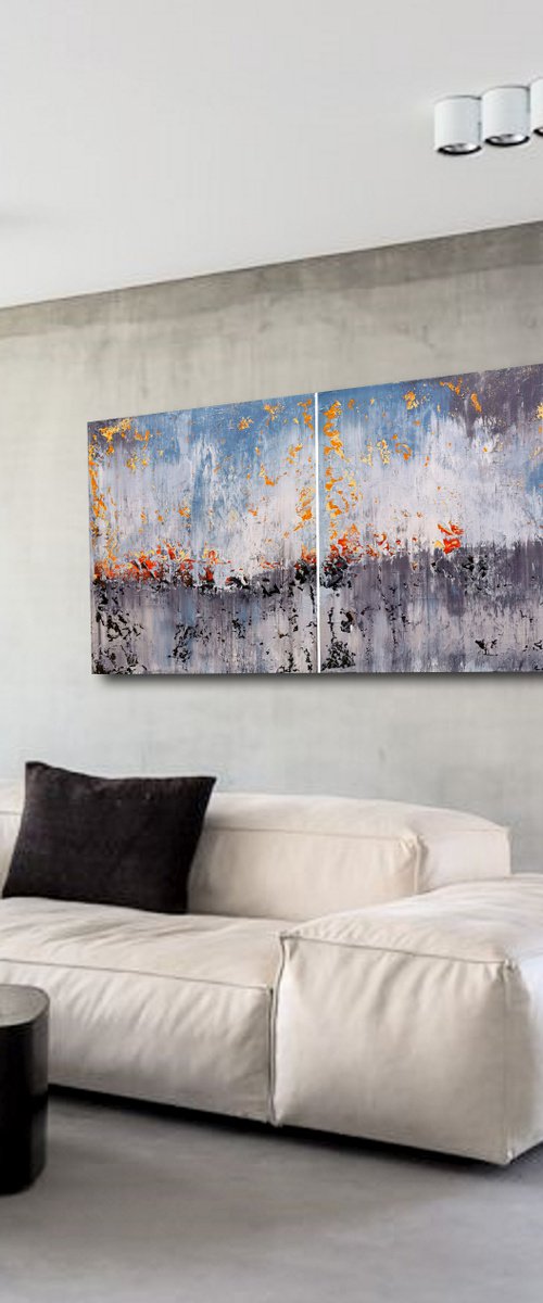 200x100cm. / abstract painting / Abstract 1196 by Alex Senchenko