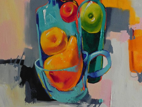 "Fruit Mix II" Abstract still life (2021)