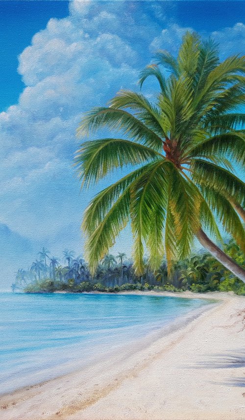 "On the way to a dream", tropical seascape painting by Anna Steshenko